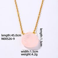 Wholesale Simple Style Water Droplets Stainless Steel Natural Stone Chain Pendant Necklace sku image 8