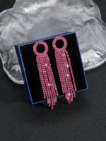 1 Pair Vacation Solid Color Plating Inlay Alloy Rhinestone Rhinestones Silver Plated Drop Earrings main image 5