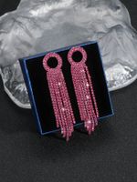 1 Pair Vacation Solid Color Plating Inlay Alloy Rhinestone Rhinestones Silver Plated Drop Earrings sku image 1