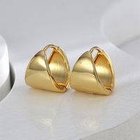 1 Pair Simple Style Solid Color Plating Copper 18k Gold Plated Hoop Earrings main image 8