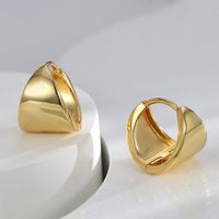 1 Pair Simple Style Solid Color Plating Copper 18k Gold Plated Hoop Earrings main image 9