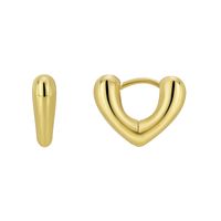 1 Pair Simple Style Solid Color Plating Copper 18k Gold Plated Hoop Earrings sku image 2
