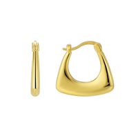 1 Pair Simple Style Solid Color Plating Copper 18k Gold Plated Hoop Earrings sku image 1