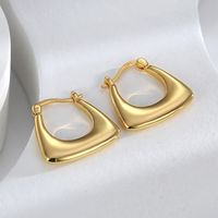 1 Pair Simple Style Solid Color Plating Copper 18k Gold Plated Hoop Earrings main image 3