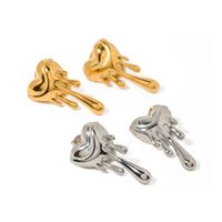 1 Pair Ig Style Vintage Style Heart Shape Plating Stainless Steel 18k Gold Plated Ear Studs main image 5
