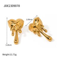 1 Pair Ig Style Vintage Style Heart Shape Plating Stainless Steel 18k Gold Plated Ear Studs sku image 2