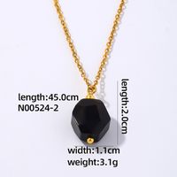 Wholesale Simple Style Geometric Rhombus 304 Stainless Steel Natural Stone Plating Chain Pendant Necklace sku image 3