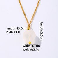 Wholesale Simple Style Geometric Rhombus 304 Stainless Steel Natural Stone Plating Chain Pendant Necklace sku image 4