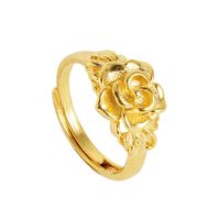 Fashion Flower Brass Plating Open Ring sku image 1