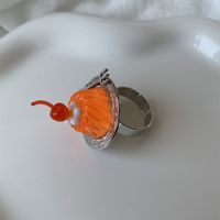 Y2k Cute Funny Cherry Silver Plated Arylic Alloy Wholesale Rings sku image 1
