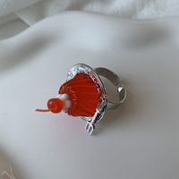 Y2k Cute Funny Cherry Silver Plated Arylic Alloy Wholesale Rings main image 5