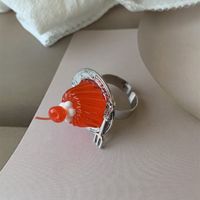 Y2k Cute Funny Cherry Silver Plated Arylic Alloy Wholesale Rings sku image 2