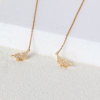 Stainless Steel 18K Gold Plated Vintage Style Plating Inlay Round Zircon Pendant Necklace main image 7