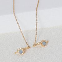 Stainless Steel 18K Gold Plated Vintage Style Plating Inlay Round Zircon Pendant Necklace main image 6