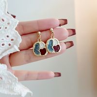 1 Pair Simple Style Color Block Plating Alloy Gold Plated Drop Earrings main image 2