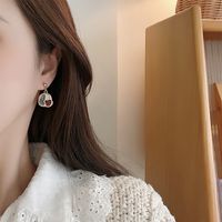 1 Pair Simple Style Color Block Plating Alloy Gold Plated Drop Earrings main image 6
