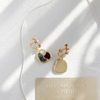 1 Pair Simple Style Color Block Plating Alloy Gold Plated Drop Earrings sku image 2