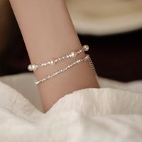 Simple Style Solid Color Freshwater Pearl Sterling Silver Plating Bracelets main image 3