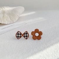 1 Pair Simple Style Flower Bow Knot Stoving Varnish Alloy Ear Studs main image 5