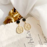 1 Pair Simple Style Classic Style Round Plating Alloy Gold Plated Drop Earrings main image 6