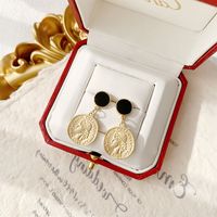1 Pair Simple Style Classic Style Round Plating Alloy Gold Plated Drop Earrings main image 2