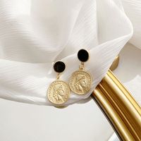 1 Pair Simple Style Classic Style Round Plating Alloy Gold Plated Drop Earrings main image 1