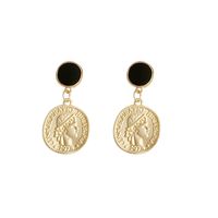 1 Pair Simple Style Classic Style Round Plating Alloy Gold Plated Drop Earrings sku image 2