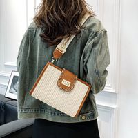 Women's Pu Leather Solid Color Vintage Style Classic Style Streetwear Sewing Thread Metal Button Pillow Shape Zipper Lock Clasp Shoulder Bag sku image 1