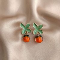 1 Pair Simple Style Fruit Patchwork Alloy Gold Plated Drop Earrings main image 1