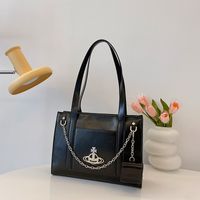 Women's  Pu Leather Cross Punk Classic Style Streetwear Ornament Sewing Thread Chain Square Zipper Square Bag main image 1