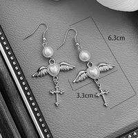 1 Pair Simple Style Heart Shape Plating Inlay Alloy Acrylic White Gold Plated Drop Earrings sku image 1