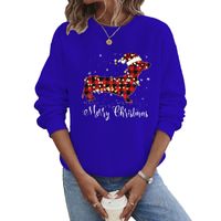 Women's Hoodies Long Sleeve Thermal Transfer Printing Casual Christmas Hat Letter Dog main image 4