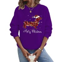 Women's Hoodies Long Sleeve Thermal Transfer Printing Casual Christmas Hat Letter Dog main image 2