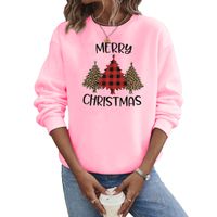 Women's Hoodies Long Sleeve Thermal Transfer Printing Casual Christmas Tree Letter Leopard main image 5