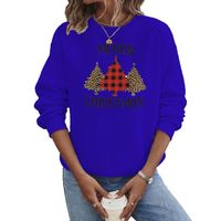 Women's Hoodies Long Sleeve Thermal Transfer Printing Casual Christmas Tree Letter Leopard main image 4