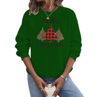 Women's Hoodies Long Sleeve Thermal Transfer Printing Casual Christmas Tree Letter Leopard main image 3