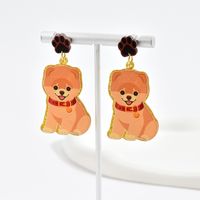 1 Pair Cute Dog Arylic Drop Earrings main image 7
