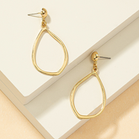 1 Pair Simple Style Solid Color Plating Alloy Gold Plated Drop Earrings main image 1