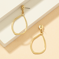 1 Pair Simple Style Solid Color Plating Alloy Gold Plated Drop Earrings main image 3