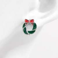 1 Pair Cartoon Style Santa Claus Plating Inlay Sterling Silver Zircon White Gold Plated Rhodium Plated Ear Studs main image 8