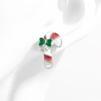 1 Pair Cartoon Style Santa Claus Plating Inlay Sterling Silver Zircon White Gold Plated Rhodium Plated Ear Studs main image 2