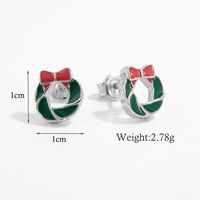 1 Pair Cartoon Style Santa Claus Plating Inlay Sterling Silver Zircon White Gold Plated Rhodium Plated Ear Studs sku image 3