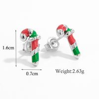 1 Pair Cartoon Style Santa Claus Plating Inlay Sterling Silver Zircon White Gold Plated Rhodium Plated Ear Studs sku image 5