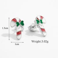 1 Pair Cartoon Style Santa Claus Plating Inlay Sterling Silver Zircon White Gold Plated Rhodium Plated Ear Studs sku image 6