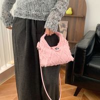 Women's Denim Solid Color Elegant Vacation Sewing Thread Square Lock Clasp Shoulder Bag main image 6