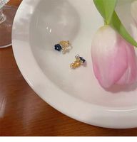 1 Paire Style Simple Fleur Placage Incruster Alliage Perles Artificielles Plaqué Or Boucles D'oreilles sku image 2