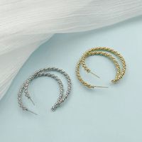 1 Pair Simple Style Twist Polishing Plating 304 Stainless Steel Gold Plated Ear Studs main image 1
