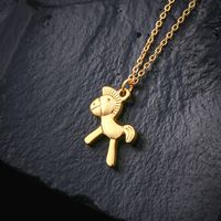 304 Stainless Steel 18K Gold Plated Hip-Hop Retro Plating Solid Color Pendant Necklace main image 7