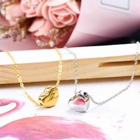 304 Stainless Steel 18K Gold Plated Simple Style Commute Plating Heart Shape Pendant Necklace main image 1