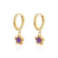1 Pair Simple Style Geometric Epoxy 304 Stainless Steel 18K Gold Plated Drop Earrings main image 1